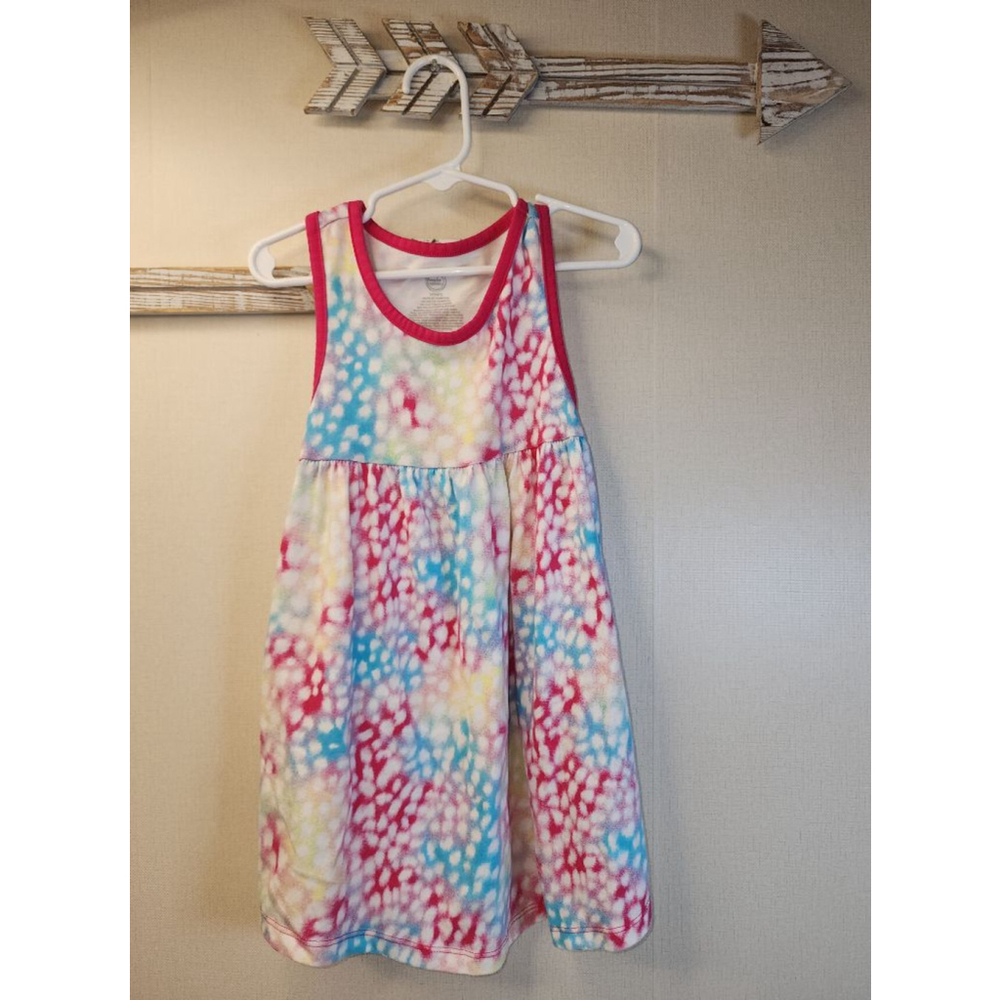 Girls Wonder Nation Dress White/Pink Tie-Dye Size 5T